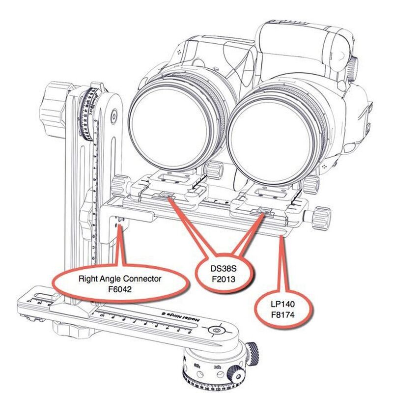 NN3 MK3 / NN6 Dual Camera Multi-row Attachment for shooting Stereoscopic Panoramas